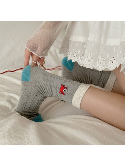 Rufia - Cute Crab Pattern Crew Socks