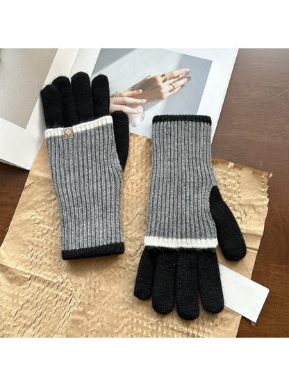 Gloving - Mixed Color Ribbed Finger-Opening Gloves