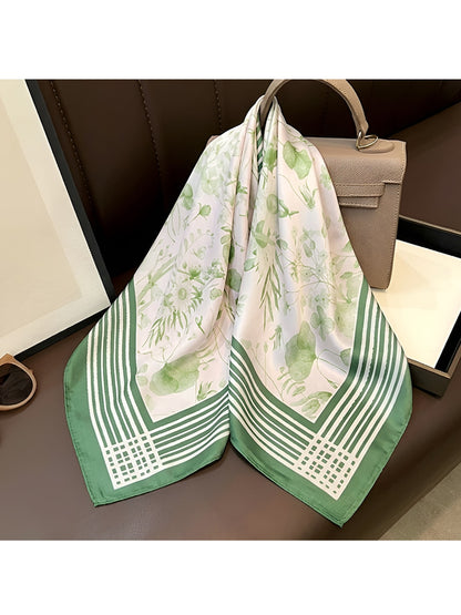 Scarvii - Fresh Floral Pattern Fashion Square Scarf