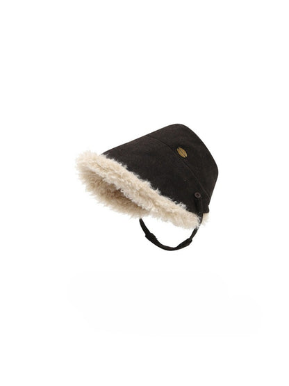 Haila - Winter Faux Fur Trim Bucket Hat