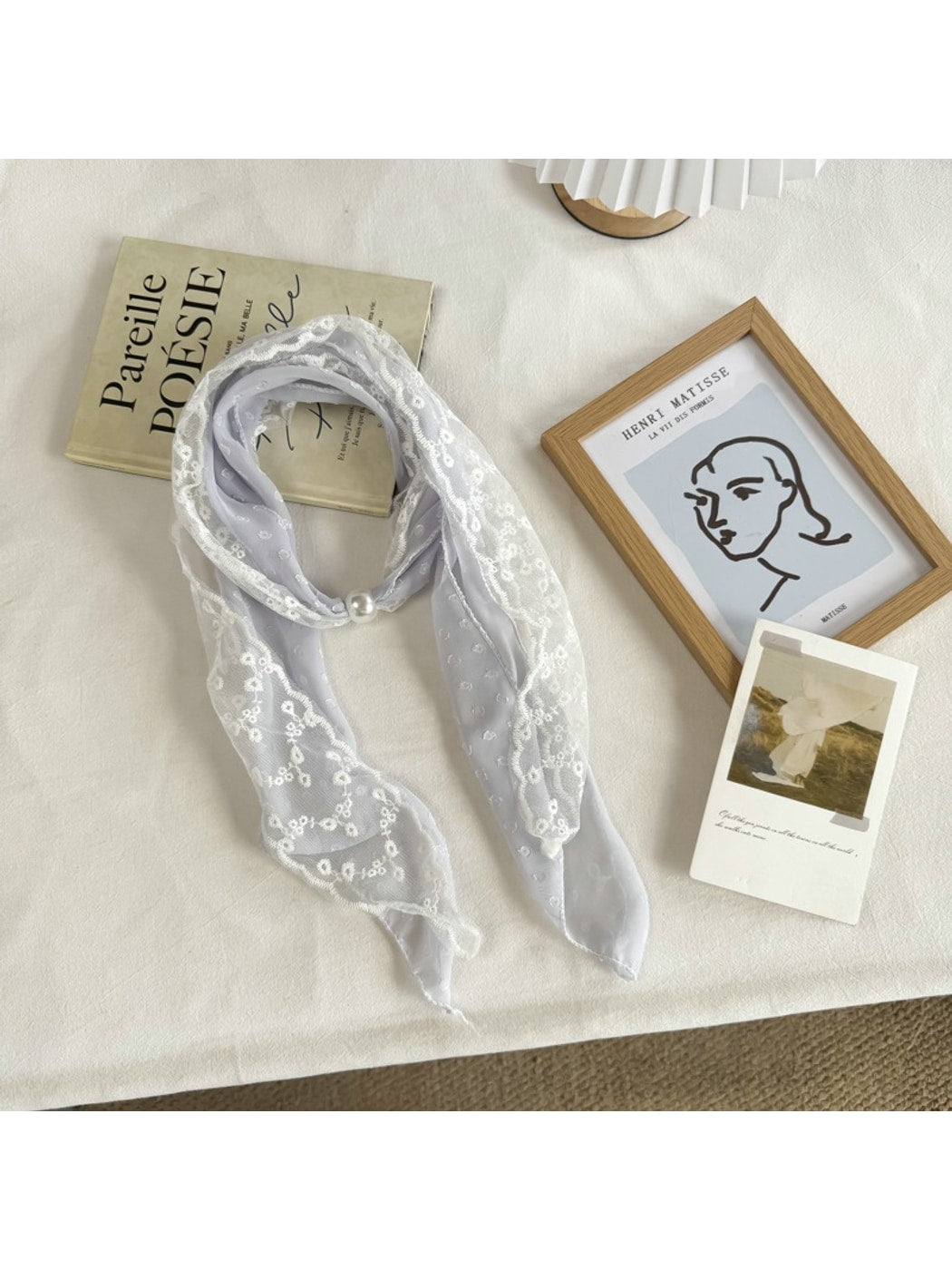 Scarvii - Elegant Lace Floral Pattern Scarf