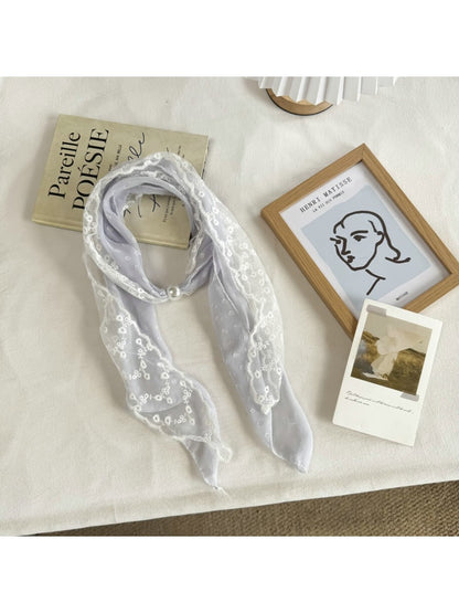 Scarvii - Elegant Lace Floral Pattern Scarf