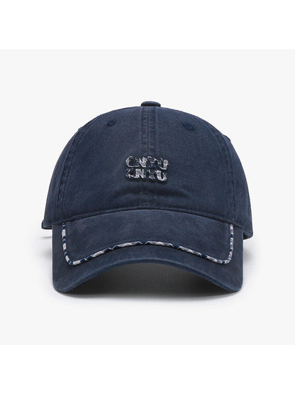 Haila - Simple Letter Detail Curved Brim Baseball Cap
