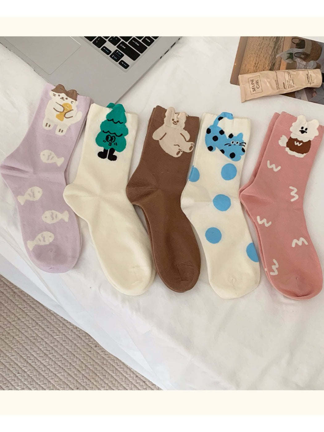 Rufia - Cute Pop-Art Crew Socks