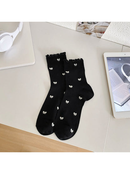 Rufia Mesh Bow Ruffle Crew Socks product image 2