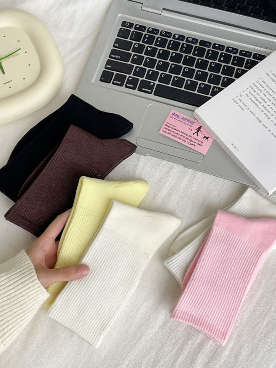 Rufia - Candy Colorful Solid Mid-Calf Socks
