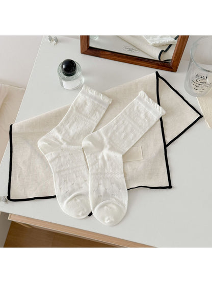 Rufia - Classic Ruffle Pattern Crew Socks