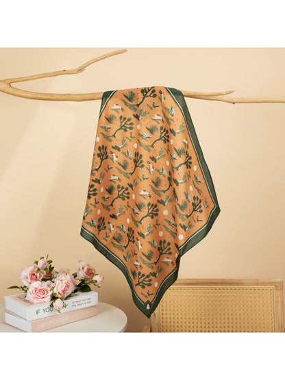 Scarvii - Classic Brown Graphic Square Scarf