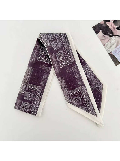 Scarvii Vintage Paisley Print Skinny Scarf