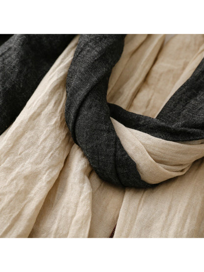 Scarvii - Contrast Panel Soft Drape Everyday Scarf