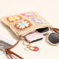 Cosbai - Vintage Square Crochet Flower Crossbody Bag