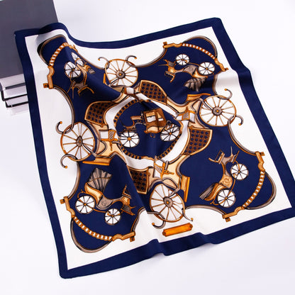 Scarvii - Pumpkin Carriage Print Square Scarf - Vintage & Playful