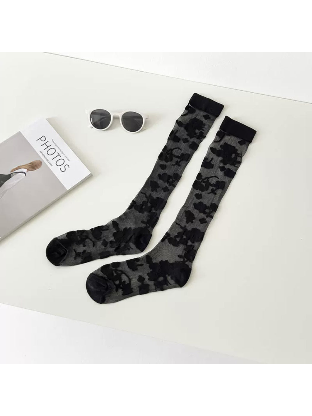 Rufia - Embroidered Floral Mesh Crew Socks product image 2