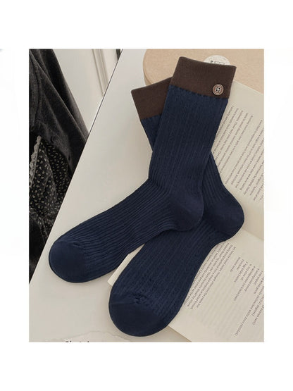 Rufia - Contrast Cuff Button Crew Socks product image 8