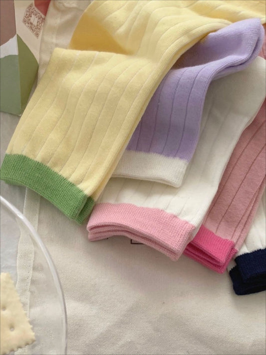 Rufia - Macaron-Colored Mid-Calf Socks - Sweet & Simple