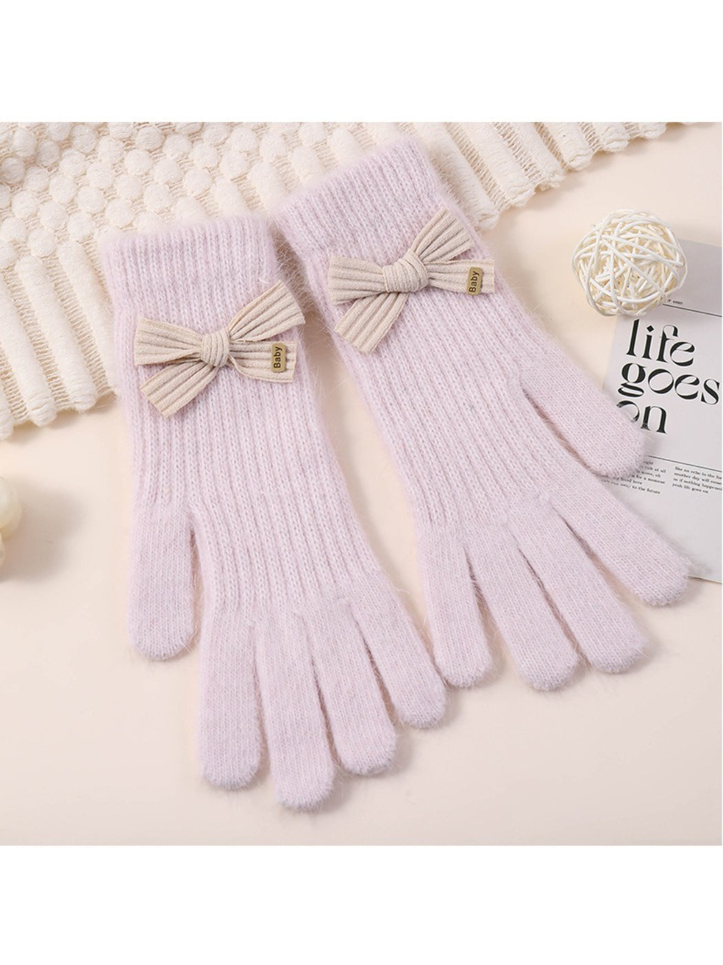 Gloving - Bow Detail Touchscreen Gloves