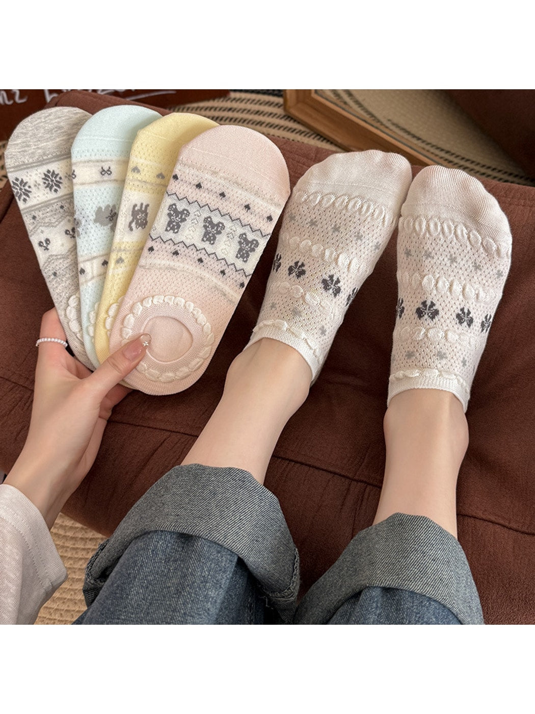 Rufia - Cute Cartoon Style Low Ankle Socks