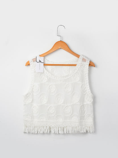 Crosa - Summer Crocheted Vest with Fringe