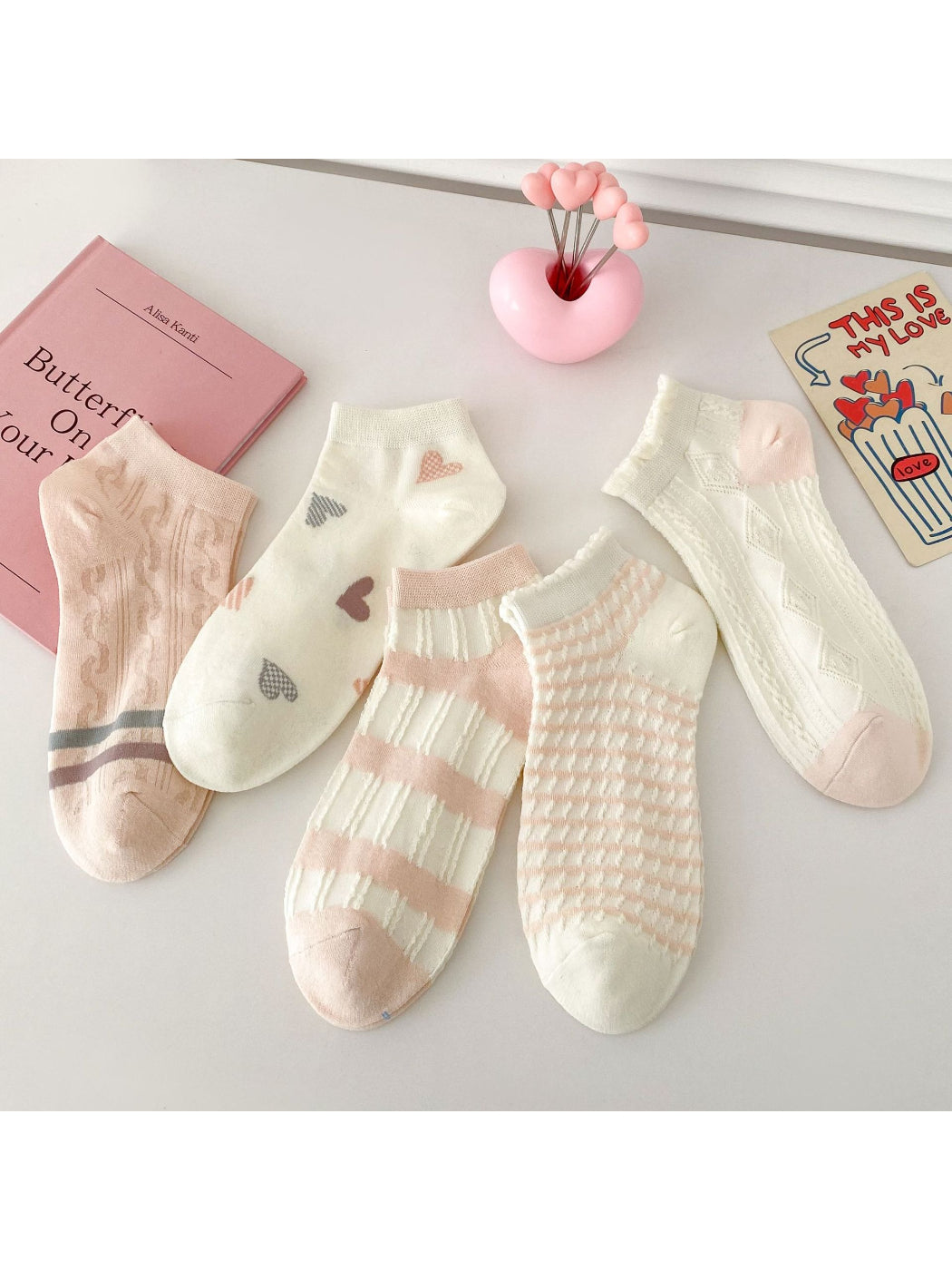 Rufia - Cute Love Motif Ankle Socks product image 1
