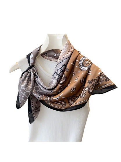 Scarvii - Colorblock Printed Paisley Scarf