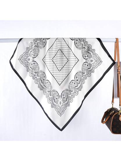 Scarvii - Classic Paisley Border Square Scarf