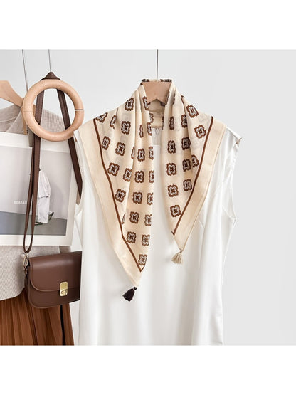 Scarvii - Muted Geometric Printed Square Scarf