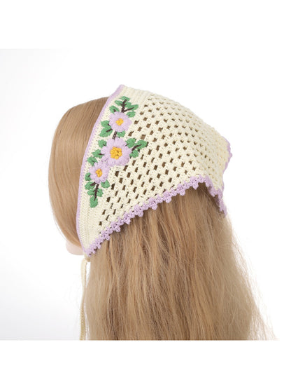 Scarvii Floral Crochet Tie Headband