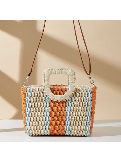 Cosbai Colorblock Straw Crossbody Bag product image