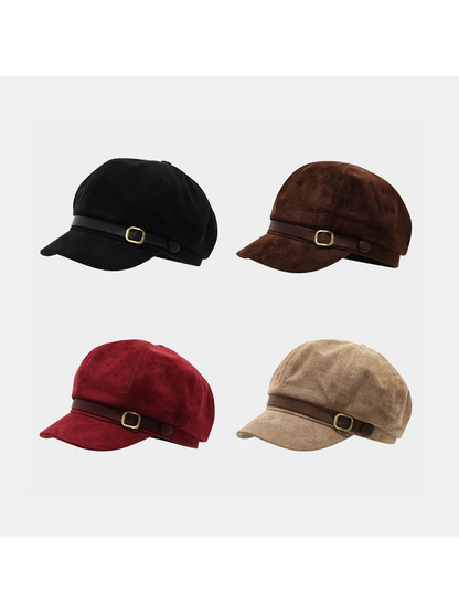Haila - Vintage Buckle Band Newsboy Cap