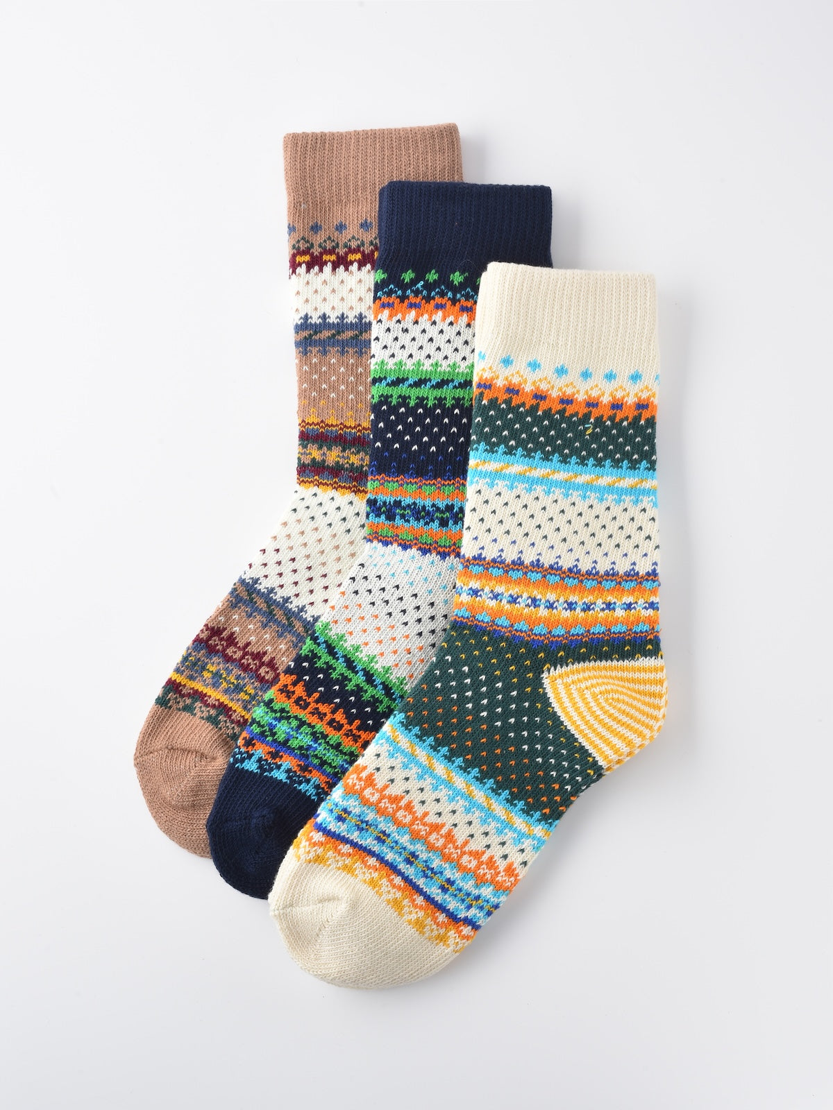Rufia - Retro Checkered Knit Crew Socks for Winter