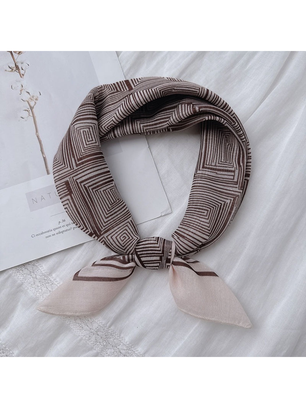 Scarvii - Geometric Print Lightweight Square Scarf