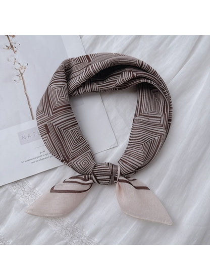 Scarvii - Geometric Print Lightweight Square Scarf
