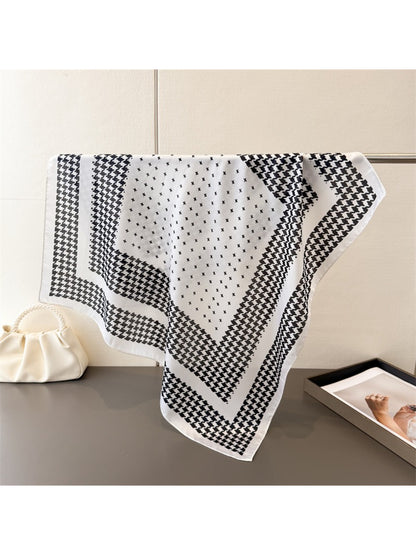 Scarvii - Houndstooth Print Square Scarf