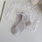 Rufia - Lace Trim Floral Mid Calf Socks