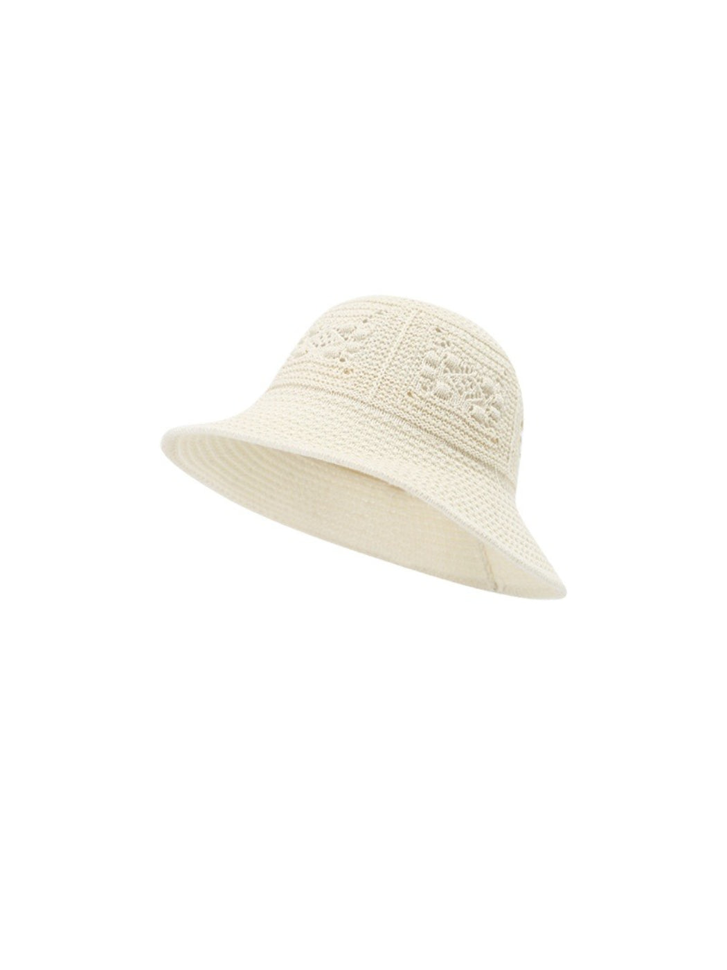 Haila bucket hat showing woven texture and embroidery detail