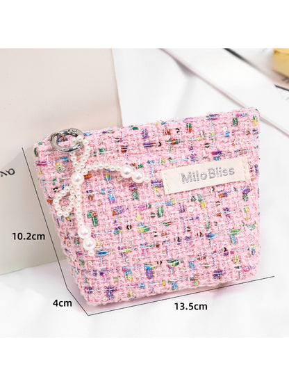 Cosbai - Soft Tweed Mini Cosmetic Bag Pouch detail view 5