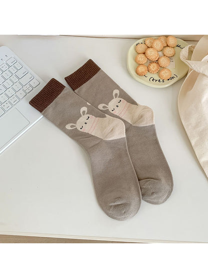 Rufia - Playful Cat & Puppy Cartoon Socks