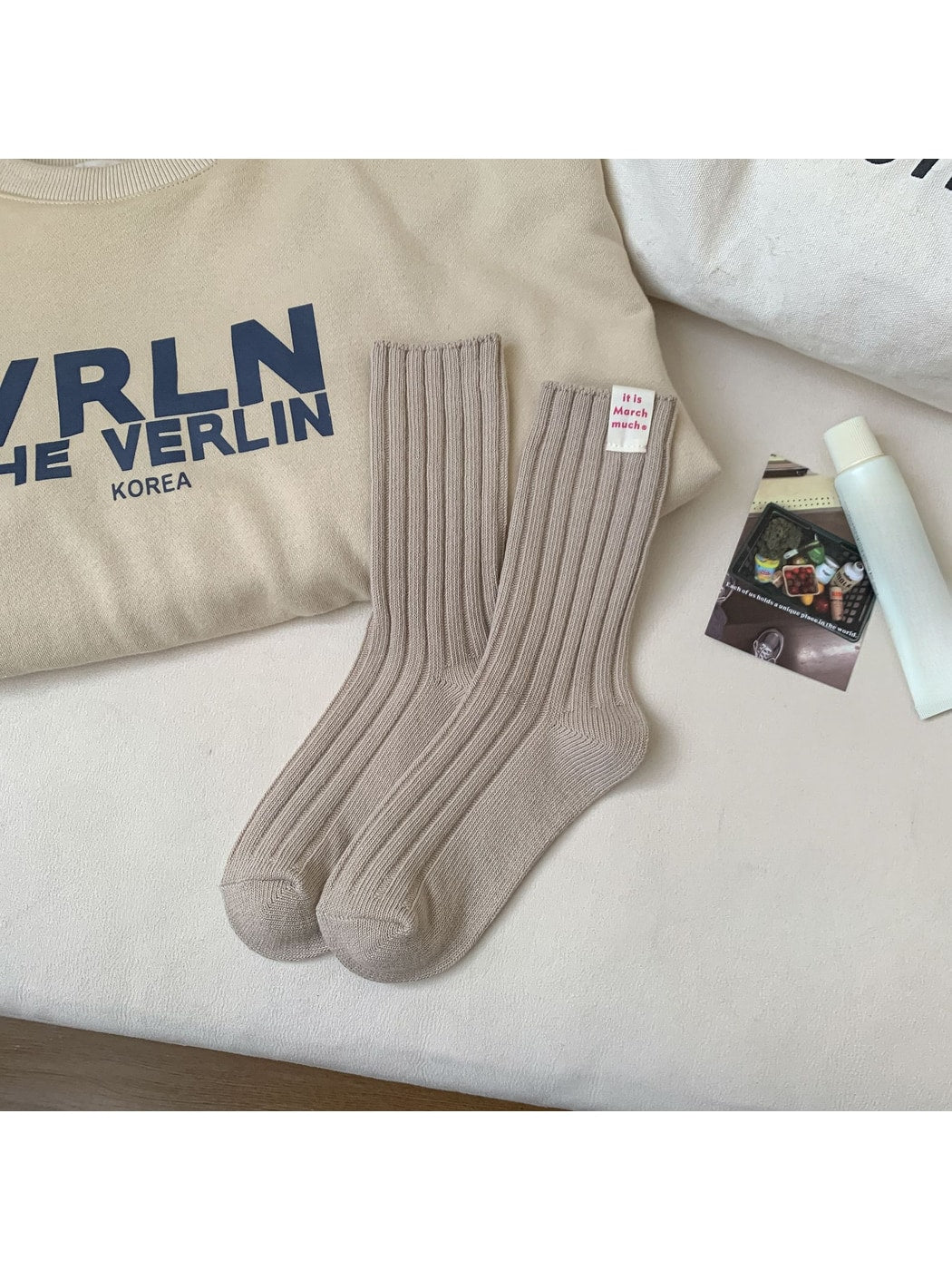 Rufia - Retro Ribbed Detail Crew Socks