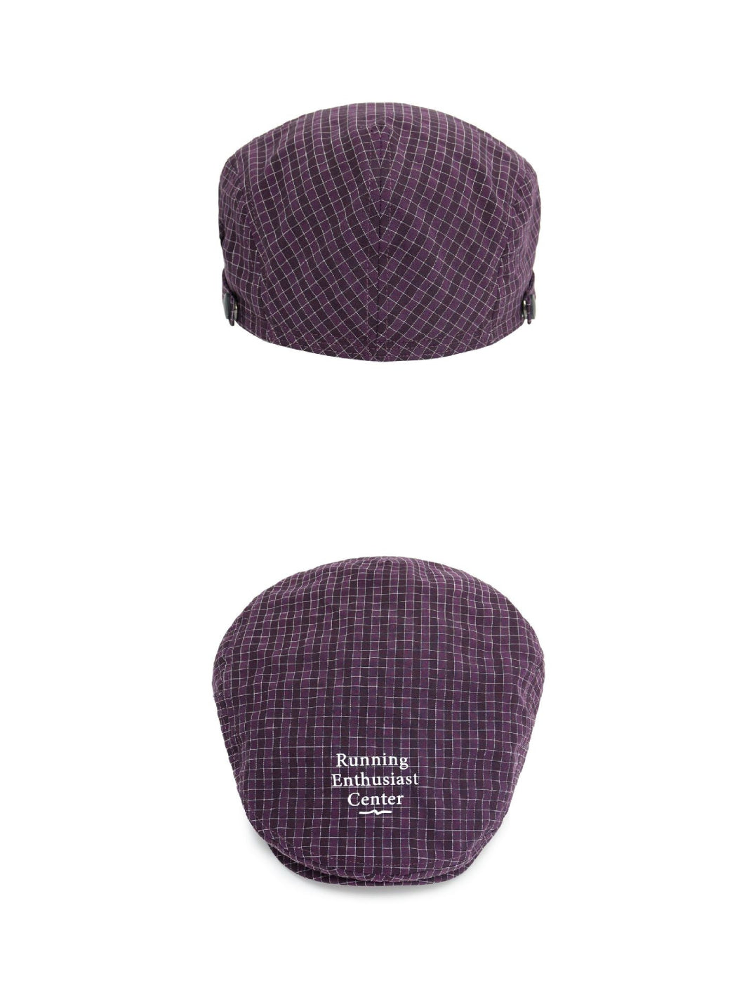 Haila - Grid Check Embroidered Flat Cap