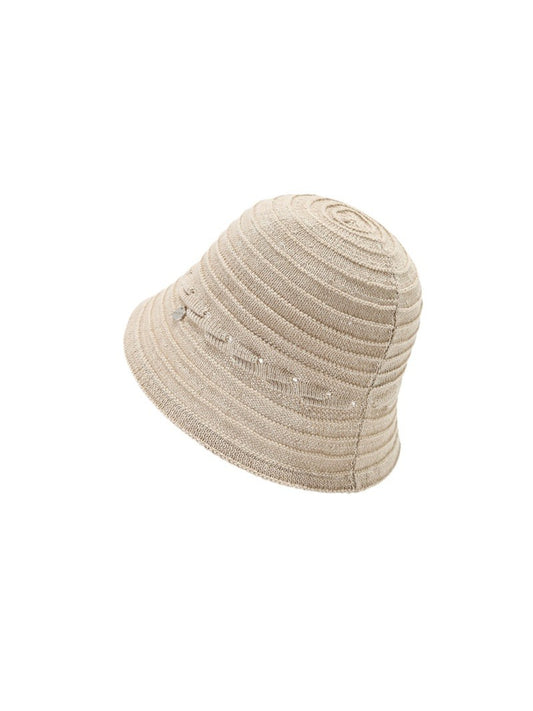 Side view of Haila classic lightweight woven bucket hat showing texture