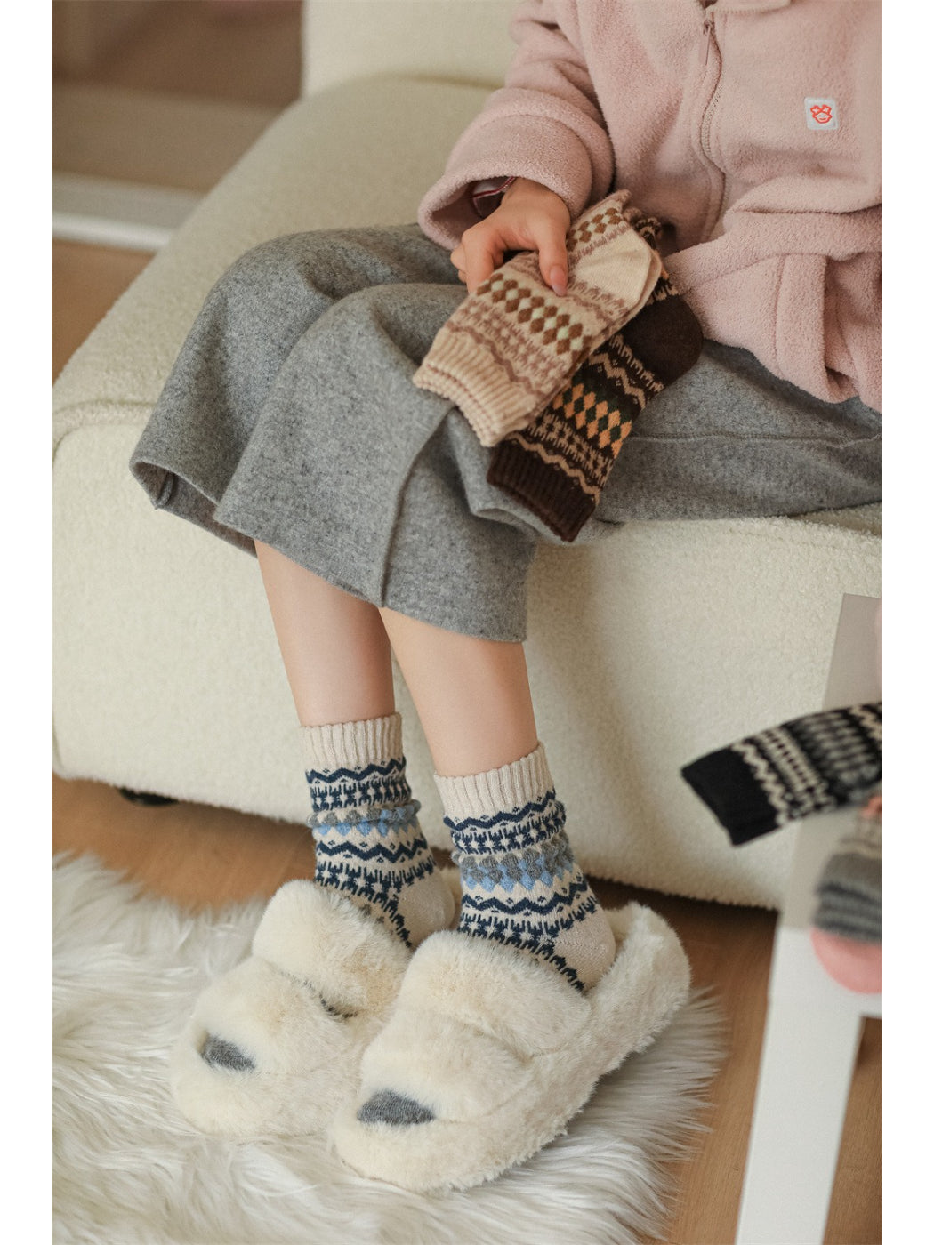 Rufia - Winter Heritage Knit Crew Socks