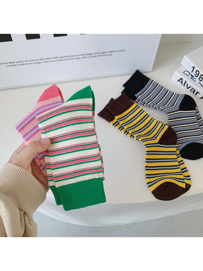 Rufia - Bright Stripe Knit Crew Socks