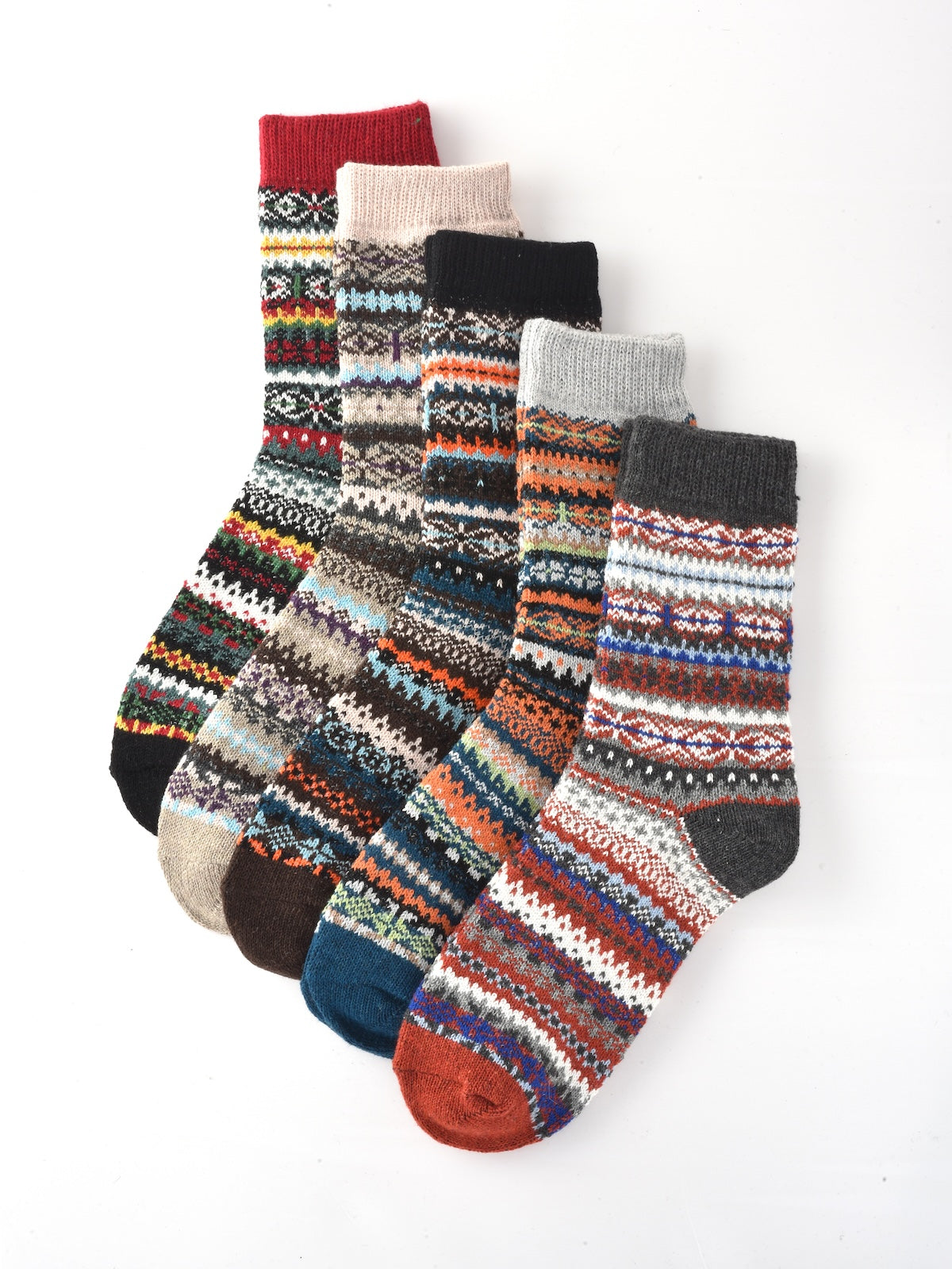 Rufia - Knitted Mid-calf Winter Socks with British Style