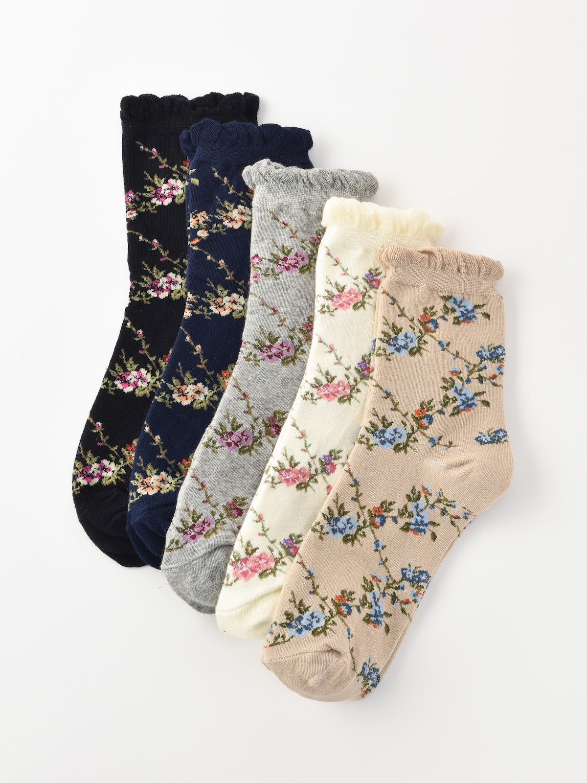 Rufia - Vintage Floral Lace Pattern Socks
