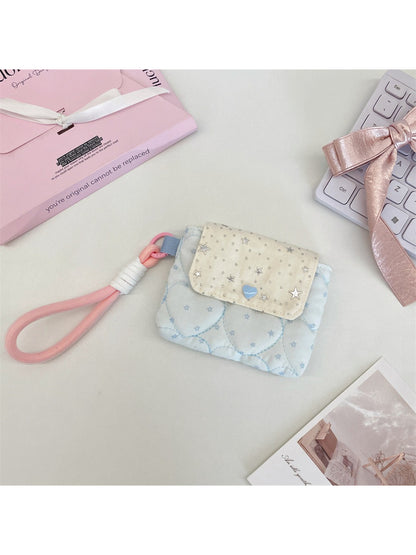 Top view of Cosbai mini wrist pouch showing and wrist strap