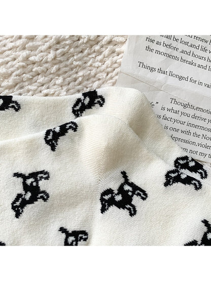 Rufia - Playful Dog Motif Crew Socks