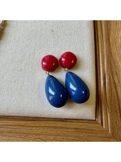 Earwish - Color Block Teardrop Drop Earrings