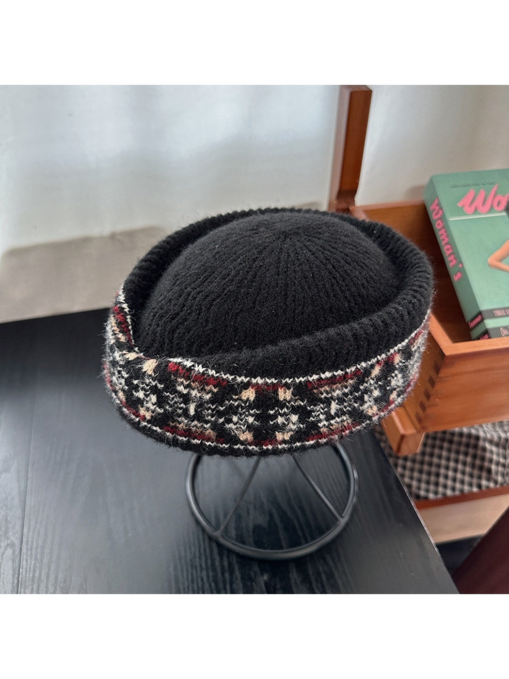 Haila - Brimless Round Crown Knitted Beret Hat