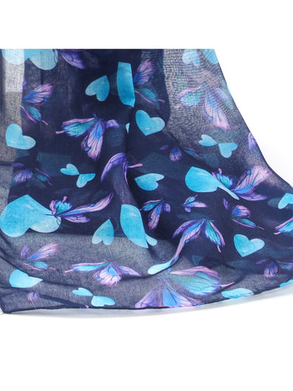 Scarvii - Blue Butterfly Print Scarf