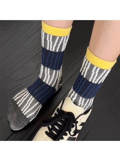 Rufia - Geometric Pattern Casual Crew Socks